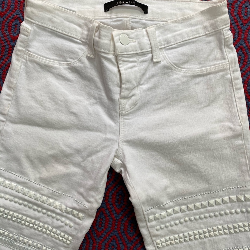 White, studded, j brand jeans!